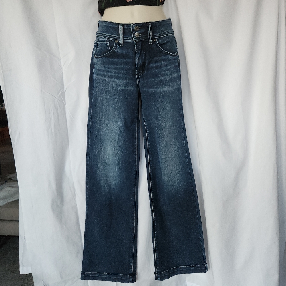 Silver Jeans Dark Blue Wide Leg  Washed Denim 25W/31L - Avery